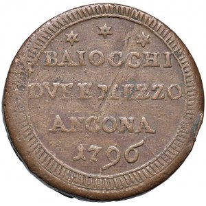 Pio VI (1775-1799) Ancona - Sampietrino 1796 - Nomisma 2 CU ...