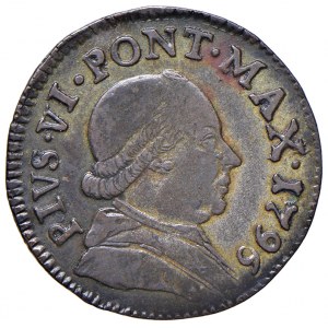 Pio VI (1775-1799) Bologna - Muraiola da 4 Baiocchi 1796 dat...