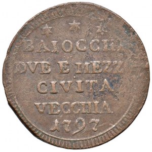 Pio VI (1775-1799) Civitavecchia - Sampietrino 1797 - Nomism...