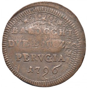 Pio VI (1775-1799) Perugia - Sampietrino 1796 senza T M e st...