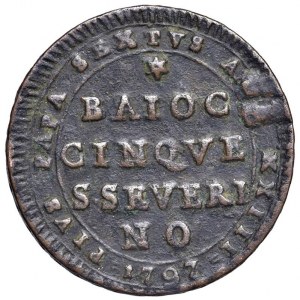 Pio VI (1775-1799) San Severino - Madonnina 1797 con T M - N...