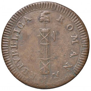 Repubblica romana (1798-1799) 2 Baiocchi - Bruni 5 CU (g 19,...