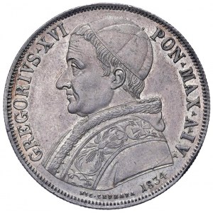 Gregorio XVI (1831-1846) Scudo 1834 A. IV - Nomisma 411 AG (...