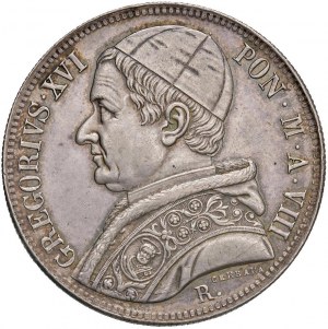 Gregory XVI (1831-1846) Scudo 1838 A. VIII - Nomisma 416 AG...