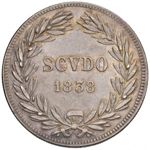 Gregory XVI (1831-1846) Scudo 1838 A. VIII - Nomisma 416 AG...