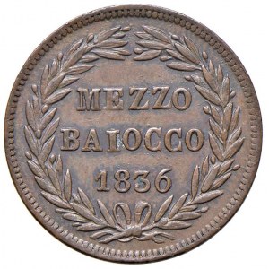 Gregorio XVI (1831-1846) Bologna - Mezzo Baiocco 1836 A. VI ...
