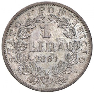 Pio IX (1846-1870) Lira 1867 A. XXI - Nomisma 875 AG (g 5,00...