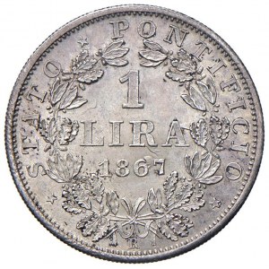 Pio IX (1846-1870) Lira 1867 A. XXII - Nomisma 876 AG (g 5,0...