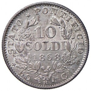 Pius IX (1846-1870) 10 Soldi 1868 A. XXIII - Nomisma 886 AG (...