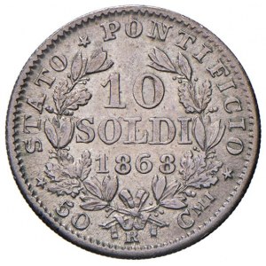 Pius IX (1846-1870) 10 Soldi 1868 A. XXIII - Nomisma 886 AG (...