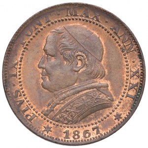 Pius IX (1846-1878) Soldo 1867 A. XXI - Nomisma 904 CU (g 4.8...