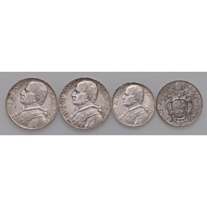 Pius XI (1922-1939) 10 lír 1931 a 1932, 5 lír 1931, 50 centov...