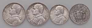 Pius XI (1922-1939) 10 lirów 1931 i 1932, 5 lirów 1931, 50 centów...