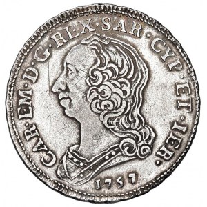 Carlo Emanuele III (1755-1773) Quarto di scudo 1757 - Nomism...