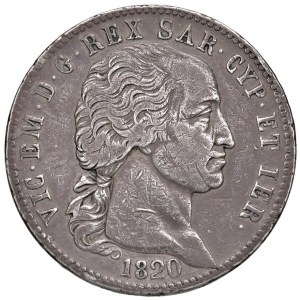 Vittorio Emanuele I (1814-1821) 5 Lire 1820 - Nomisma 519 AG...
