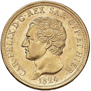 Carlo Felice (1821-1831) 80 Lire 1824 T - Nomisma 522 AU Col...
