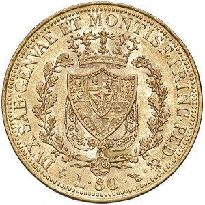 Carlo Felice (1821-1831) 80 Lire 1824 T - Nomisma 522 AU Col...