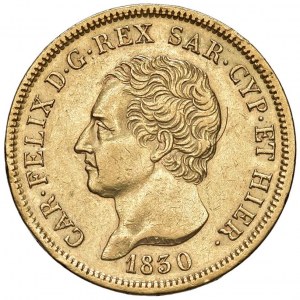Carlo Felice (1821-1831) 80 Lire 1830 G - Nomisma 532 AU RRR...