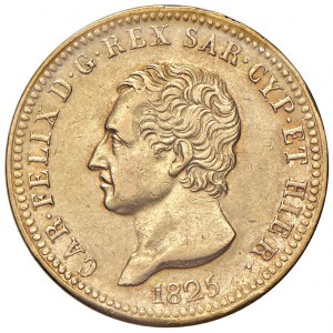 Carlo Felice (1821-1831) 40 Lire 1825 T - Nomisma 537 AU R S...