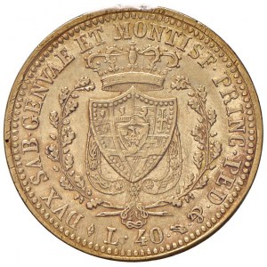 Carlo Felice (1821-1831) 40 Lire 1825 T - Nomisma 537 AU R S...