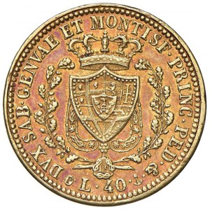 Carlo Felice (1821-1831) 40 Lire 1825 G - Nomisma 536 AU RR ...