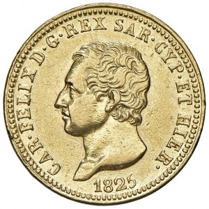 Carlo Felice (1821-1831) 40 Lire 1825 T - Nomisma 537 AU R P...