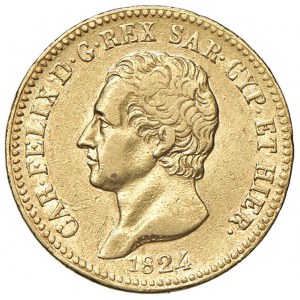 Carlo Felice (1821-1831) 20 Lire 1824 T - Nomisma 543 AU RRR...