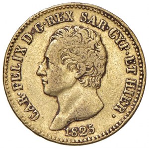 Carlo Felice (1821-1831) 20 Lire 1825 T - Nomisma 545 AU...