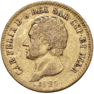 Carlo Felice (1821-1831) 20 Lire 1825 T - Nomisma 545 AU...
