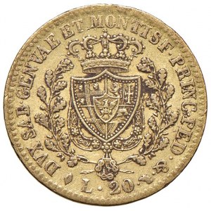 Carlo Felice (1821-1831) 20 Lire 1825 T - Nomisma 545 AU...