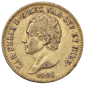 Carlo Felice (1821-1831) 20 Lire 1826 T - Nomisma 546 AU...