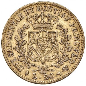 Carlo Felice (1821-1831) 20 Lire 1826 T - Nomisma 546 AU...