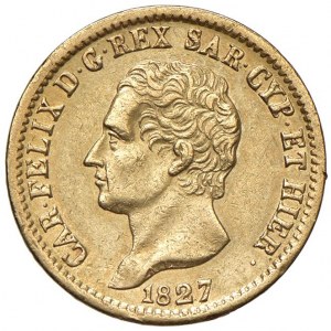 Carlo Felice (1821-1831) 20 Lire 1827 T - Nomisma 548 AU Col...