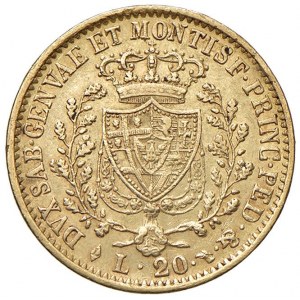 Carlo Felice (1821-1831) 20 Lire 1827 T - Nomisma 548 AU Col...