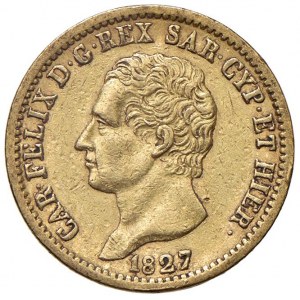 Carlo Felice (1821-1831) 20 Lire 1827 T - Nomisma 548 AU...