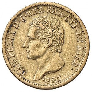 Carlo Felice (1821-1831) 20 Lire 1827 T - Nomisma 548 AU...