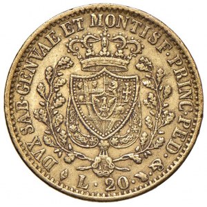Carlo Felice (1821-1831) 20 Lire 1827 T - Nomisma 548 AU Col...