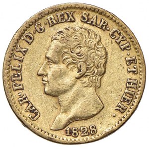 Carlo Felice (1821-1831) 20 Lire 1828 T L - Nomisma 549 AU...