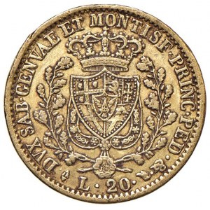 Carlo Felice (1821-1831) 20 Lire 1828 T L - Nomisma 549 AU...