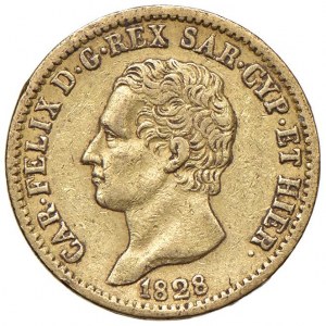 Carlo Felice (1821-1831) 20 Lire 1828 T L - Nomisma 549 AU...
