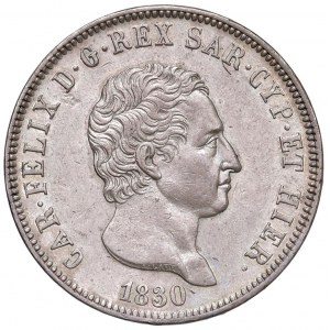 Carlo Felice (1821-1831) 5 Lire 1830 G - Nomisma 572 AG Mini...