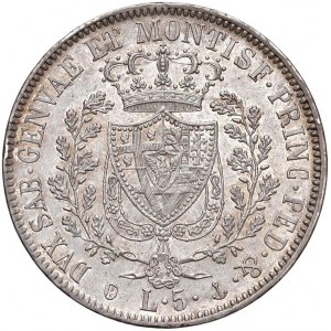 Carlo Felice (1821-1831) 5 Lire 1830 G - Nomisma 572 AG Mini...