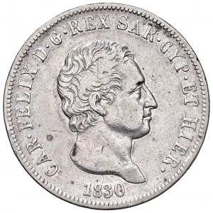 Carlo Felice (1821-1831) 5 Lire 1830 G - Nomisma 572 AG...