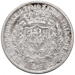 Carlo Felice (1821-1831) 5 Lire 1830 G - Nomisma 572 AG...