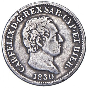 Carlo Felice (1821-1831) 50 Centesimi 1830 T (P) - Nomisma 6...