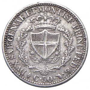 Carlo Felice (1821-1831) 50 Centesimi 1827 T - Nomisma 604 A...