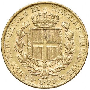 Carlo Alberto (1831-1849) 20 Lire 1838 G - Nomisma 649 AU...