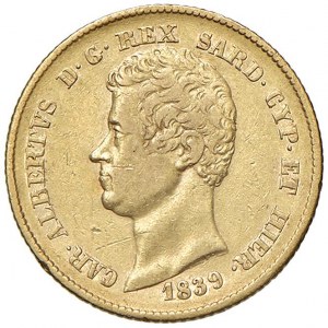 Carlo Alberto (1831-1849) 20 Lire 1839 T - Nomisma 651 AU...