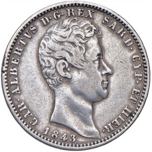 Carlo Alberto (1831-1849) Lira 1843 T - Nomisma 726 AG RR...