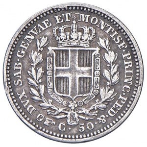 Carlo Alberto (1831-1848) 50 Centesimi 1835 T - Nomisma 731 ...